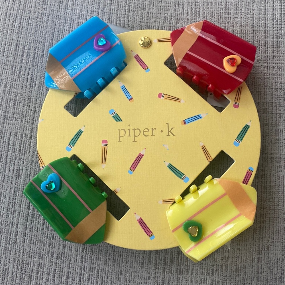 Piper k colored pencil hair clips